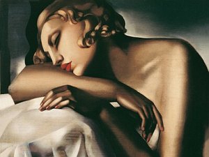 El cuadro de Mujer Recostada, de la gran Lempicka, que estaría esperando?